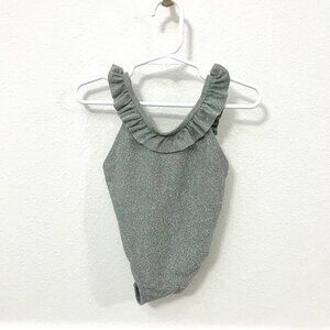 Rylee + Cru Arielle One-Piece Green Sparkle 1 Piece Swimsuit 18 M